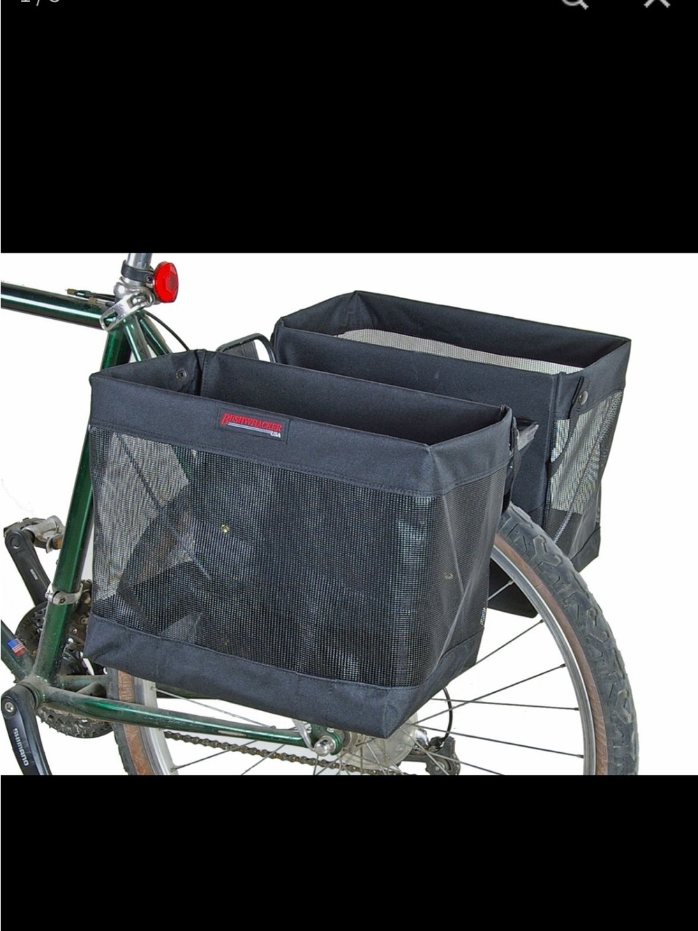 Bushwhacker USA Set hNEW Black Rear Rack Bike Pannier Bags (Pair)